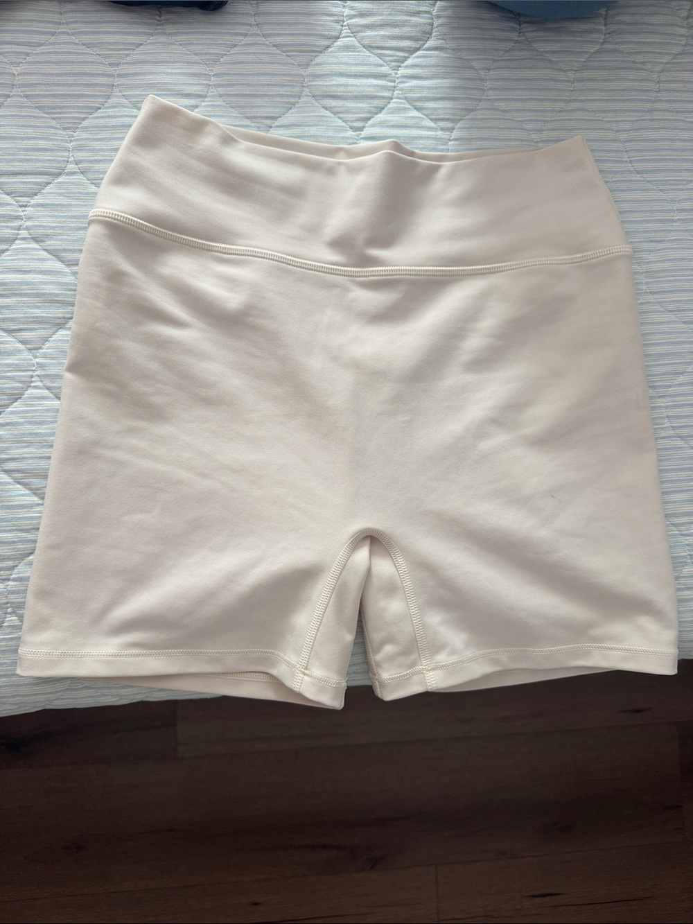 White Fox High-Rise Cream Bike Shorts